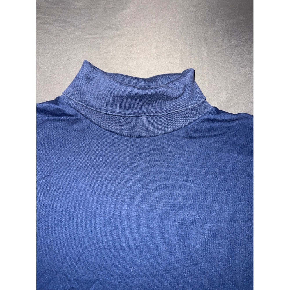 Bobbie Brooks Turtleneck Top Women Large Blue Excellent Vintage Mock Neck L/S - Picture 3 of 5